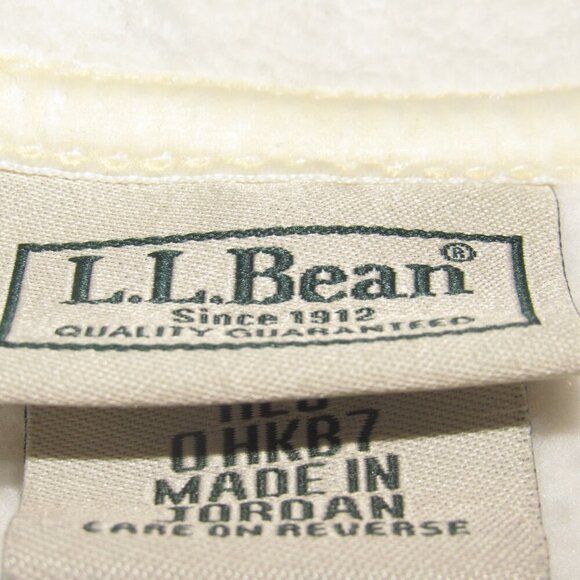 L..L BEAN Fair Isle Full Zip Blue Cream Fleece Jacket Size M - Picture 6 of 6